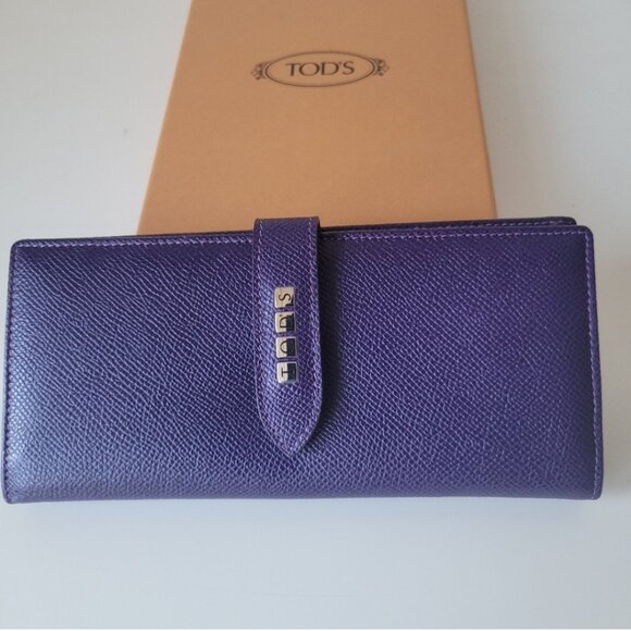 TOD'S Purple Continental Flap Wallet - Picture 2 of 14